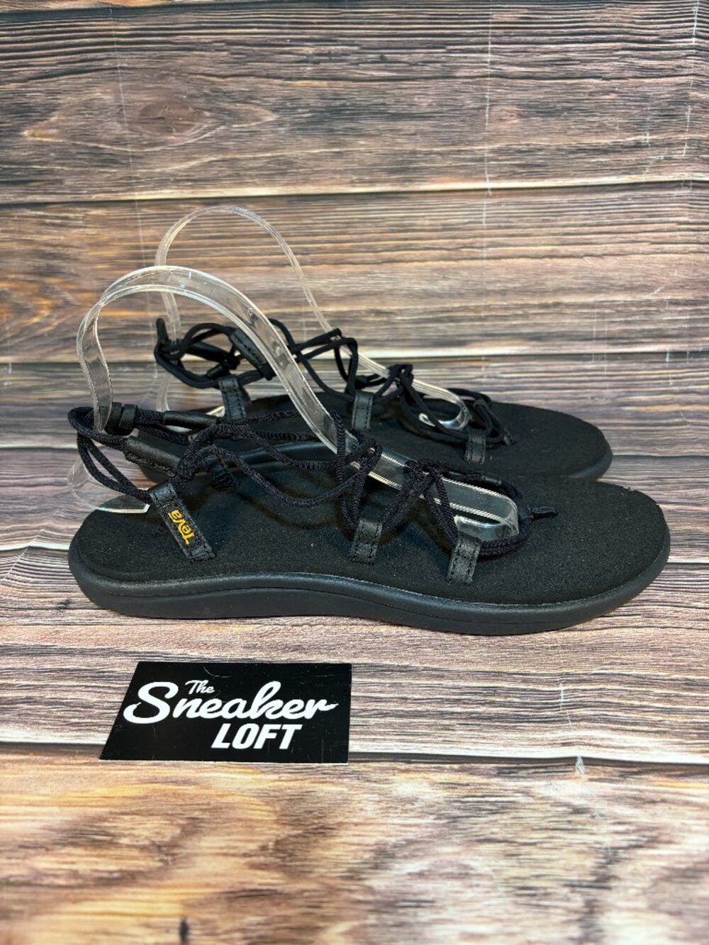 Teva Voya Infinity Sandals Women's Black Strappy Elastic Size 11